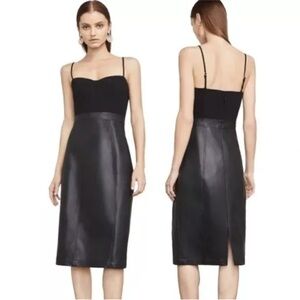 BCBG black leather dress
